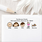 Gezin met Adresetiketten Etiket (Insitu)