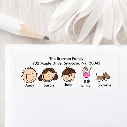 Gezin met Adresetiketten Etiket (Insitu)