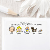 Gezin met twee honden Adresetiketten Etiket (Insitu)