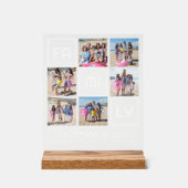 Gezin samen 6 foto's en gepersonaliseerde tekst acryl bord (Voorkant)