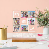 Gezin samen 6 foto's en gepersonaliseerde tekst acryl bord (Huwelijk)