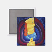 Gezin Samen Modern Portretschilderkunst  Magneet (Voorkant / Achterkant)