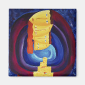 Gezin Samen Modern Portretschilderkunst  Magneet (Voorkant)