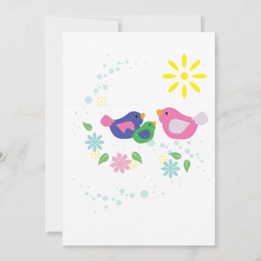 Gezin van 3 Vogels Bedankkaart (Voorkant)