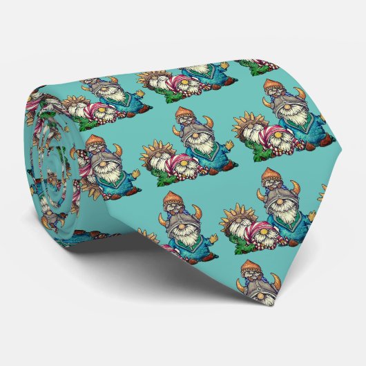 Gezin van Gnome in Funny Petten Stropdas (Opgerold)