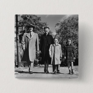 Gezinlopen Vierkante Button 5,1 Cm