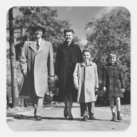 Gezinlopen Vierkante Sticker (Voorkant)