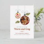 Gezinnen Gezelschapsfoto's met kerstmis Roos Gold Folie Feestdagenkaart (Staand Voorkant)