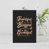 Gezinnen met dankbare gebluste Thanksgiving Kaart (Staand voorkant)