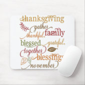 Gezinnen met dankbare zegeningen Thanksgiving Muismat (Met muis)