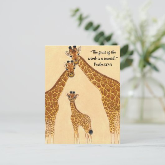 Gezinnen van Giraffes - Vruchten van baarmoeder Briefkaart (Staand voorkant)