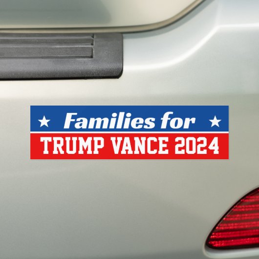 Gezinnen voor Trump Vance 2024 Bumpersticker (Op auto)