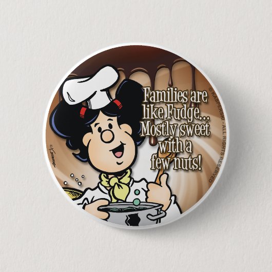 Gezinnen zijn als fudge ronde button 5,7 cm (Voorkant)