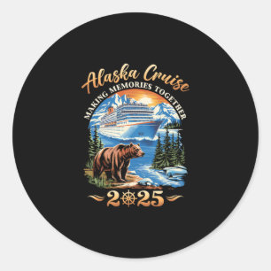 Gezins-Alaska-cruise Maken van Herinneringen 2025  Ronde Sticker