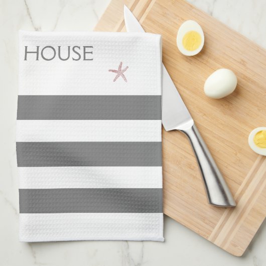 GEZINS BEACH HUUSE SEAHORSE EN STARFISH THEEDOEK (Quarter Fold)