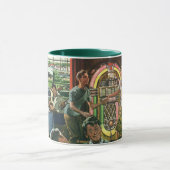 gezins diner in een diner met Jukebox Mok (Midden)