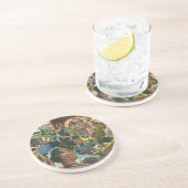  gezins diner in een diner met Jukebox Zandsteen Onderzetter (Zijkant)