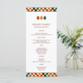 Gezins herfst thanksgiving diner plat menu (Staand voorkant)
