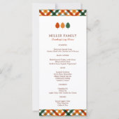 Gezins herfst thanksgiving diner plat menu (Voorkant)