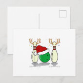 gezins kerst bowling kerstman feestdagenkaart (Voorkant / Achterkant)