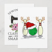 gezins kerst bowling kerstman xmas kaart (Voorkant / Achterkant)
