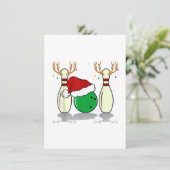 gezins kerst bowling kerstman xmas kaart (Staand voorkant)