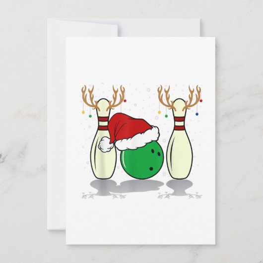 gezins kerst bowling kerstman xmas kaart (Voorkant)