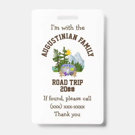Gezins-roadtrip VERLOREN KIND Badge (Voorzijde)