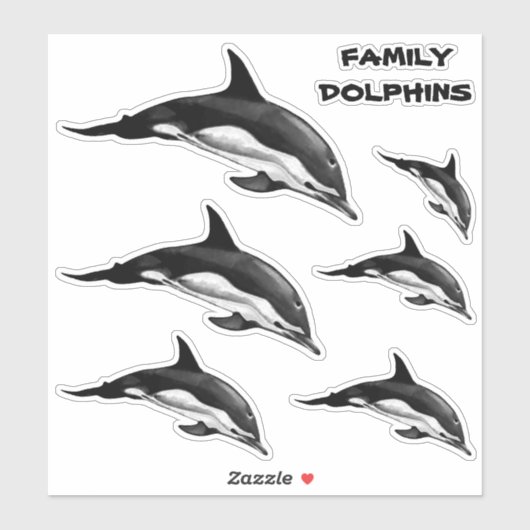 GEZINS VAAK DOLPHIN STICKER (Vel)