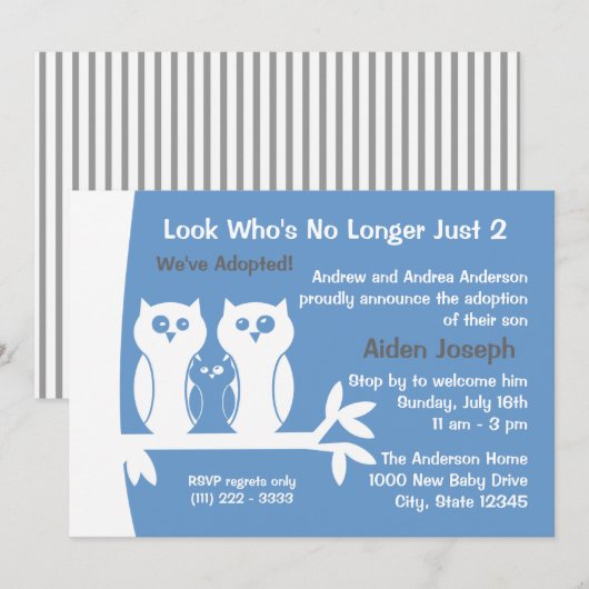 Gezinsadoptie open huis kaart (Voorkant / Achterkant)