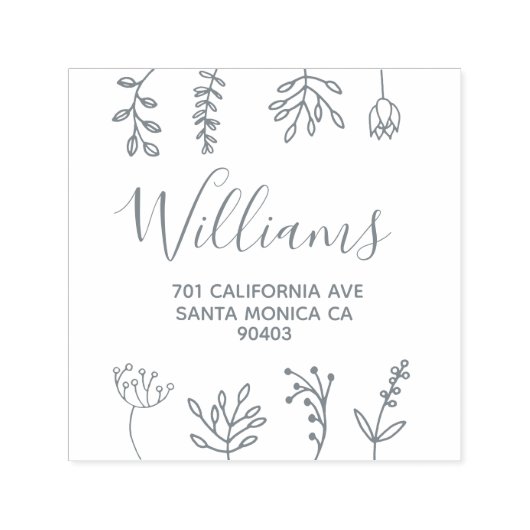gezinsadres floral decor  zelfinktende stempel (Design)