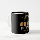 Gezinsarbeider vliegtuig Mechanic Job Occupation B Tweekleurige Koffiemok (Voorkant links)