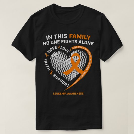 Gezinsbestrijding Leukemie Bewustmakingsproducten  T-shirt (Design voorkant)