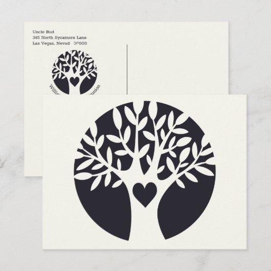 Gezinsboomliefhebber Uitnodiging Briefkaart (Voorkant / Achterkant)