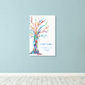 Gezinsboomstam geboorte canvas afdruk (Insitu (Houten vloer))