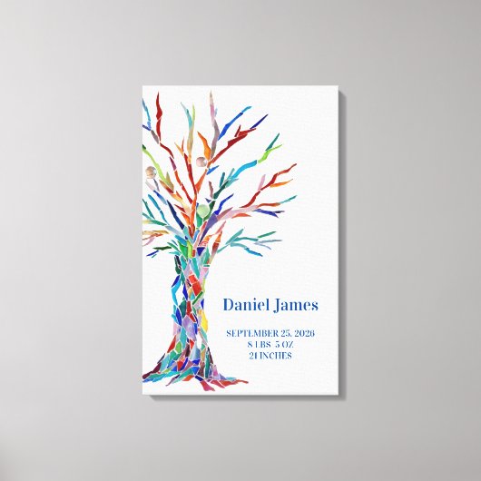 Gezinsboomstam geboorte canvas afdruk (Voorkant)