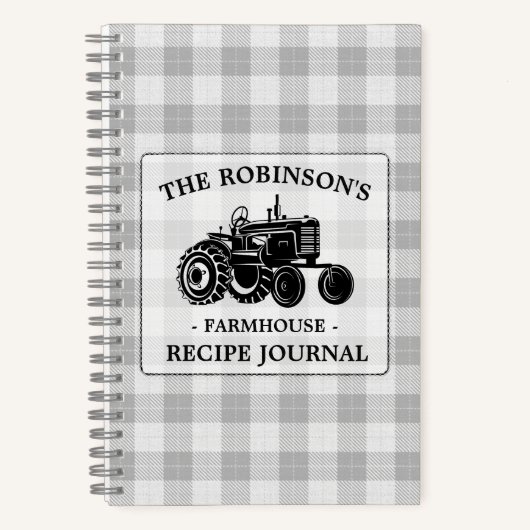 Gezinsboorgaantractor — witte speldenrecept notitieboek (Voorkant)