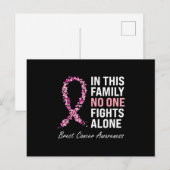 Gezinsborstkankervoorlichting Roze lint vrouwen S Aankondigingskaart (Voorkant / Achterkant)