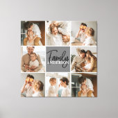 GezinsCollage Foto en persoonlijke grijscadeautjes Canvas Afdruk (Voorkant)