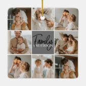 GezinsCollage Foto en persoonlijke grijscadeautjes Keramisch Ornament (Achterkant)