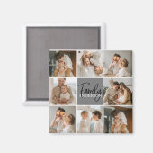GezinsCollage Foto en persoonlijke grijscadeautjes Magneet (Voorkant / Achterkant)