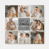 GezinsCollage Foto en persoonlijke grijscadeautjes Magneet (Voorkant)