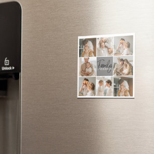 GezinsCollage Foto en persoonlijke grijscadeautjes Magneet