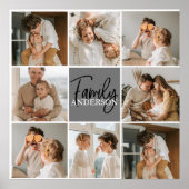 GezinsCollage Foto en persoonlijke grijscadeautjes Poster (Voorkant)