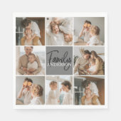 GezinsCollage Foto en persoonlijke grijscadeautjes Servet (Voorkant)