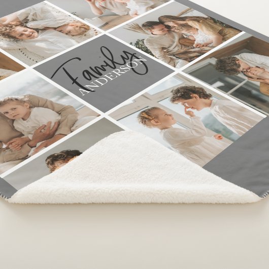 GezinsCollage Foto en persoonlijke grijscadeautjes Sherpa Deken (3/4)