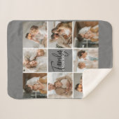 GezinsCollage Foto en persoonlijke grijscadeautjes Sherpa Deken (Voorkant (horizontaal))