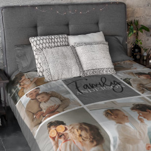 GezinsCollage Foto en persoonlijke grijscadeautjes Sherpa Deken