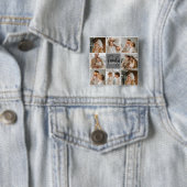 GezinsCollage Foto en persoonlijke grijscadeautjes Vierkante Button 5,1 Cm (In situ)