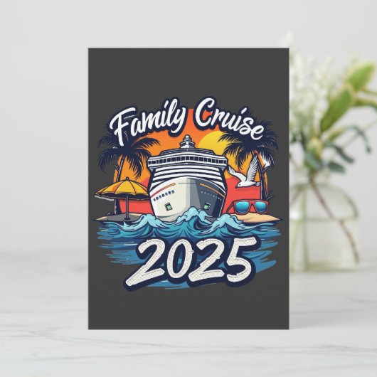 Gezinscruise 2025 Gezins Matching Bemannings Schip Kaart (Staand voorkant)